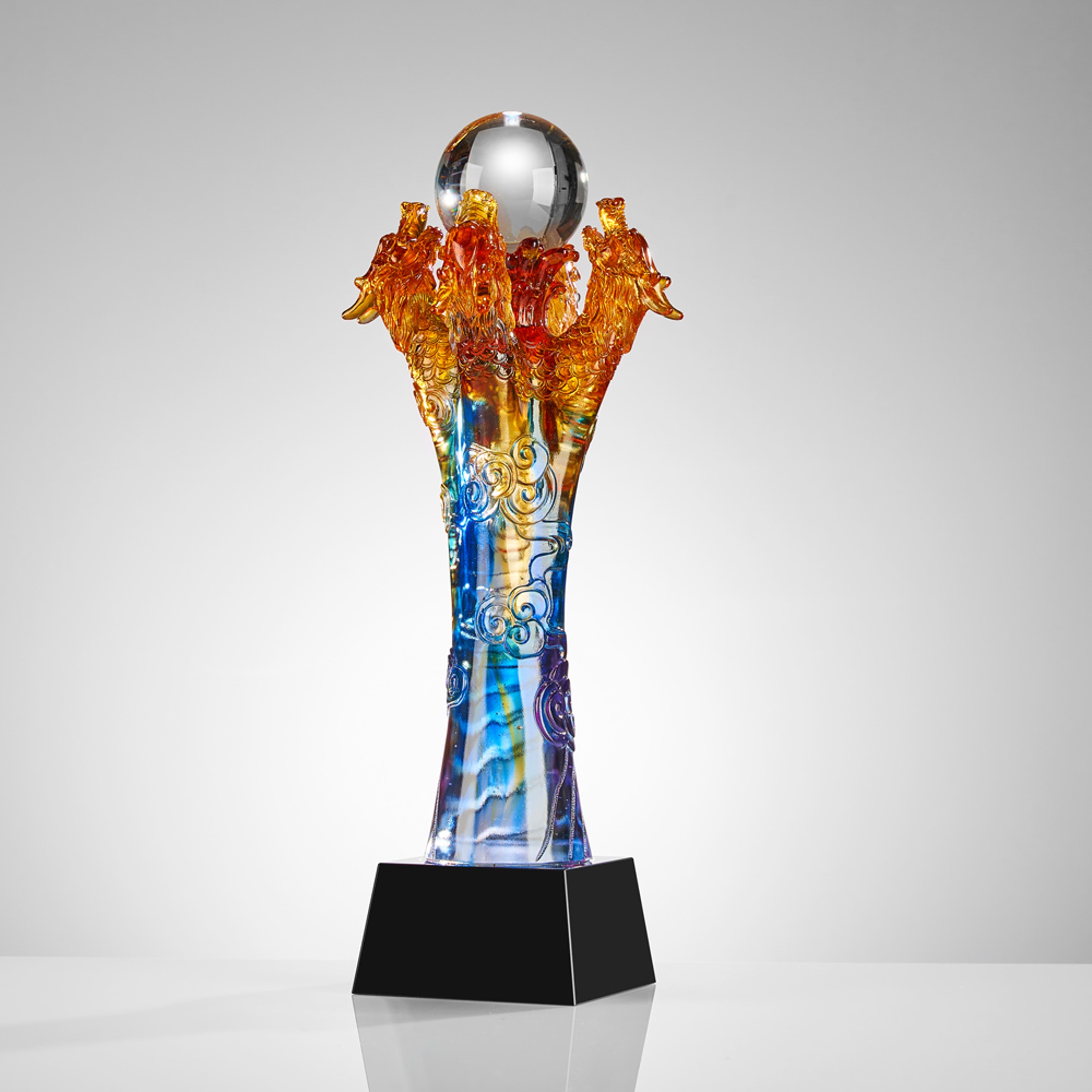 龙兴四方水晶琉璃奖杯